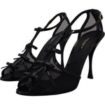 Dolce & Gabbana Black Stiletto High Heels Sandals Shoes LA10014 - 38