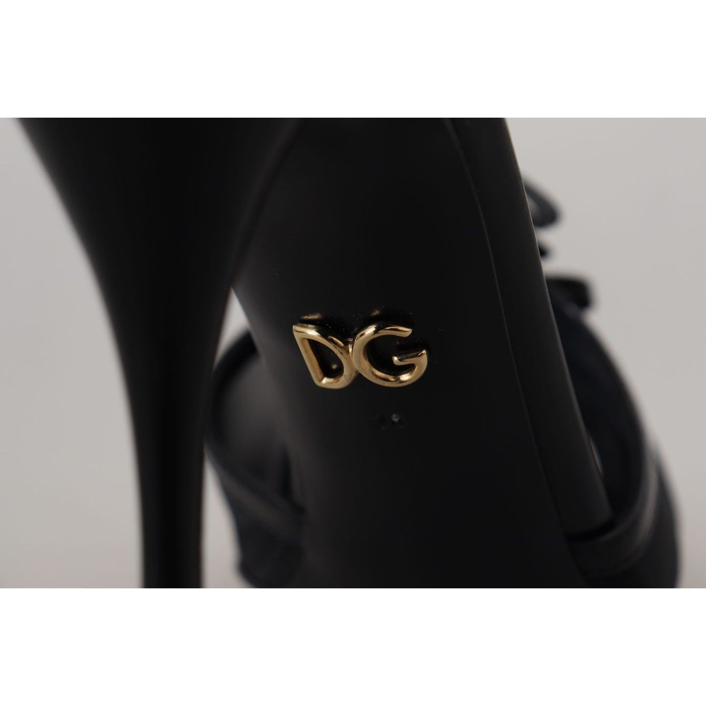 Dolce & Gabbana Black Stiletto High Heels Sandals Shoes LA10014 - 38