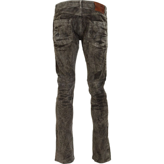 Acht Elegant Grey Corduroy Pants with Modern Twist Acht Dark Slate Gray