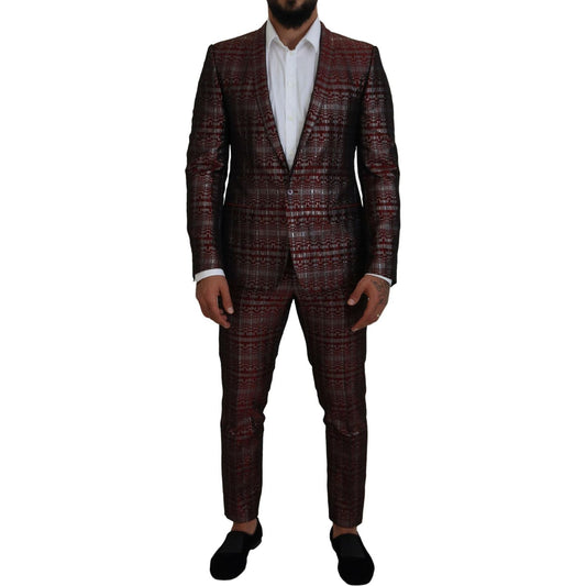 Dolce & Gabbana Bordeaux Fantasy Slim Fit Two-Piece Suit Dolce & Gabbana Black