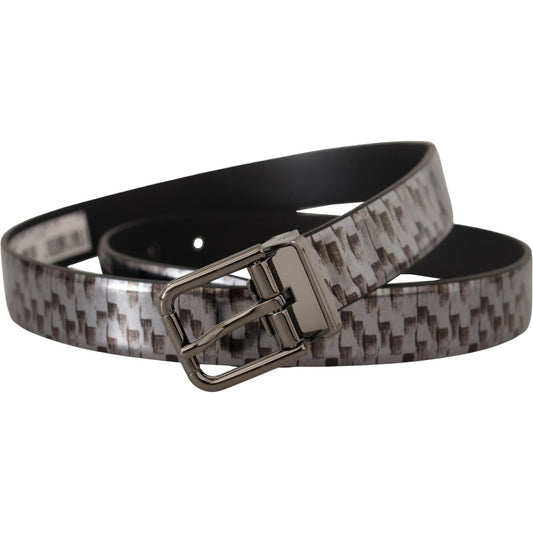 Dolce & Gabbana Sleek Italian Leather Belt in Sophisticated Gray Dolce & Gabbana Dark Slate Gray