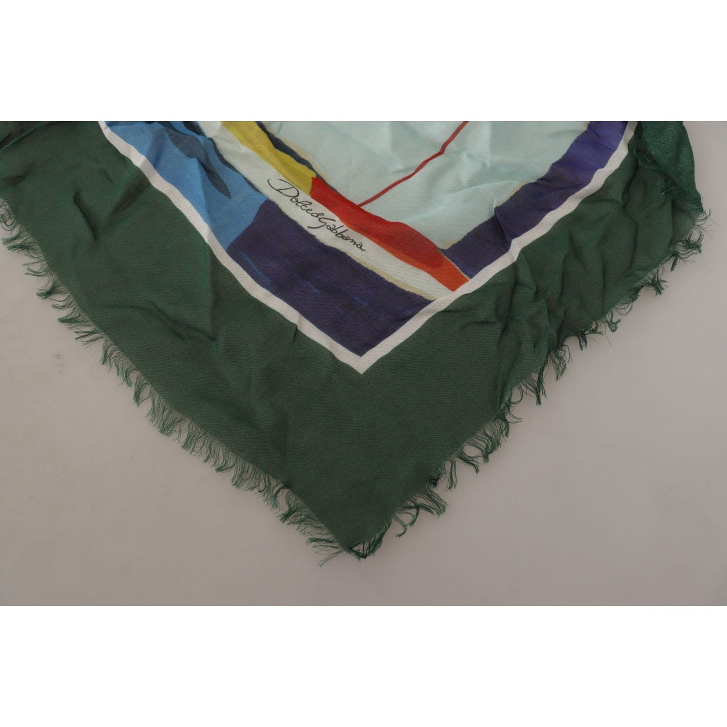 Dolce & Gabbana Multicolor Sorrento DG Shawl Fringe Scarf