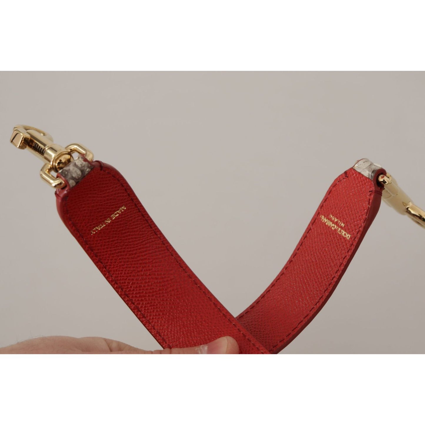 Dolce & Gabbana Beige Exotic Leather Studded Shoulder Strap