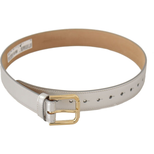 Dolce & Gabbana Engraved Silver-Toned Leather Belt Dolce & Gabbana Rosy Brown