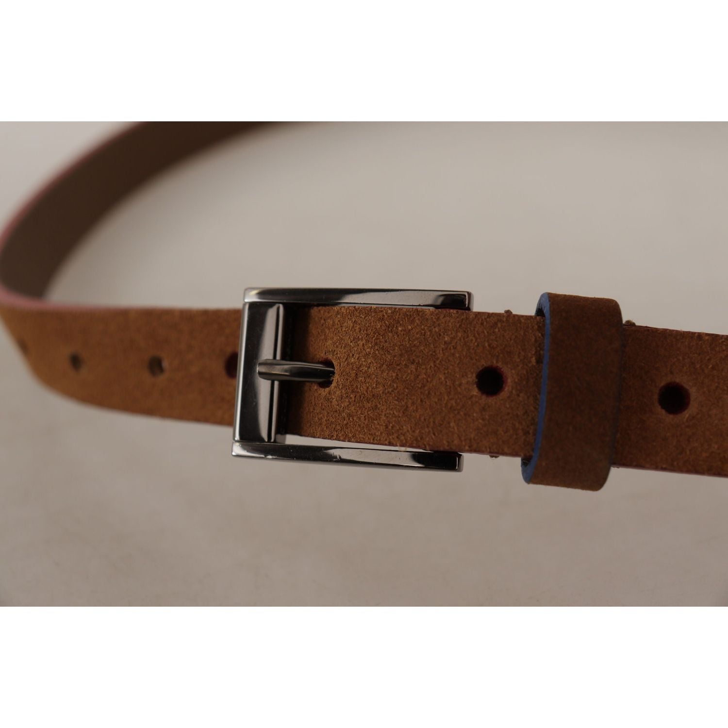 Dolce & Gabbana Brown Logo Engraved Metal Waist Buckle Belt