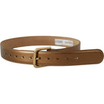 Dolce & Gabbana Bronze Leather Gold Logo Engraved Waist Buckle Belt