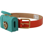 Dolce & Gabbana Orange Leather Devotion Heart Micro Bag Headphones Belt