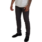BENCIVENGA Brown Stripes Slim Fit Men Pants