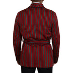 Dolce & Gabbana Red Striped Martini Printed Lining Robe