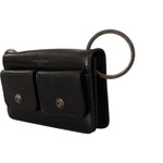 Dolce & Gabbana Black Leather Wristlet Mini Bag Card Bill Wallet