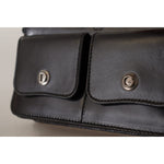 Dolce & Gabbana Black Leather Wristlet Mini Bag Card Bill Wallet