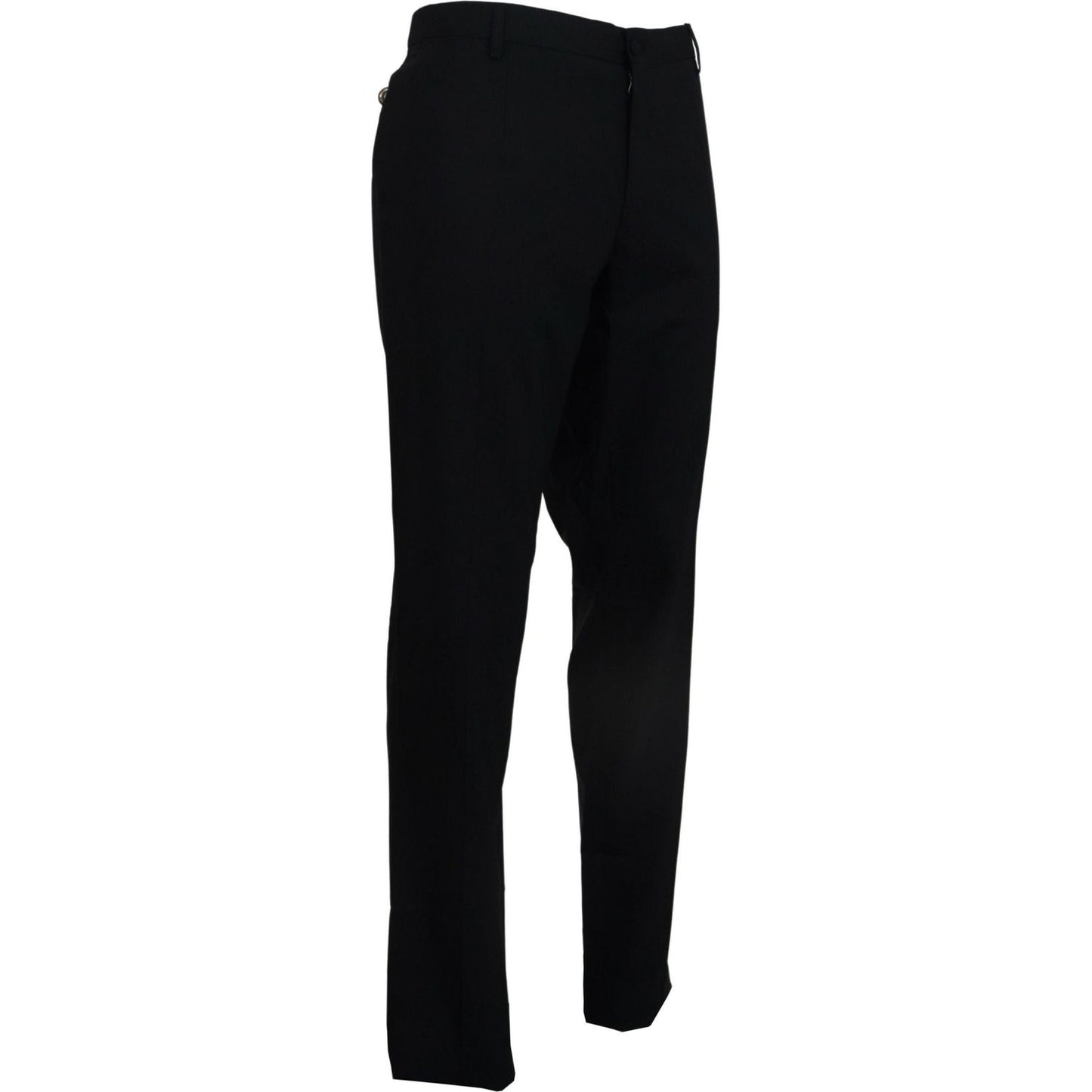 Dolce & Gabbana Black Wool Stretch Dress Formal Slim Fit Pant