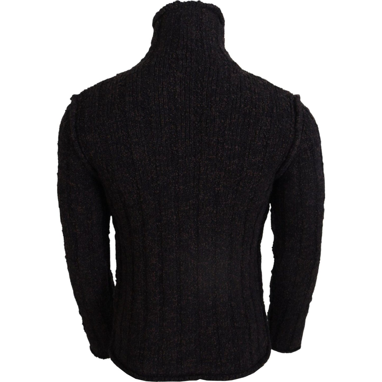 Dolce & Gabbana Brown Wool Knit Turtleneck Pullover Sweater