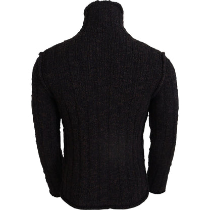 Dolce & Gabbana Brown Wool Knit Turtleneck Pullover Sweater