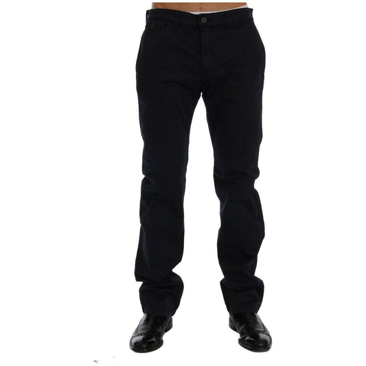 GF Ferre Sleek Blue Cotton Stretch Pants for Men GF Ferre Black