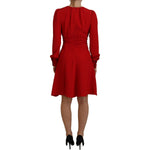 Dolce & Gabbana Red Silk Sheath A-line Knee Length Dress