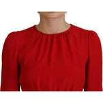 Dolce & Gabbana Red Silk Sheath A-line Knee Length Dress
