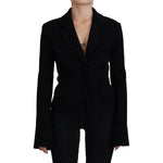 Dolce & Gabbana Black Button Cardigan Blazer Viscose Jacket