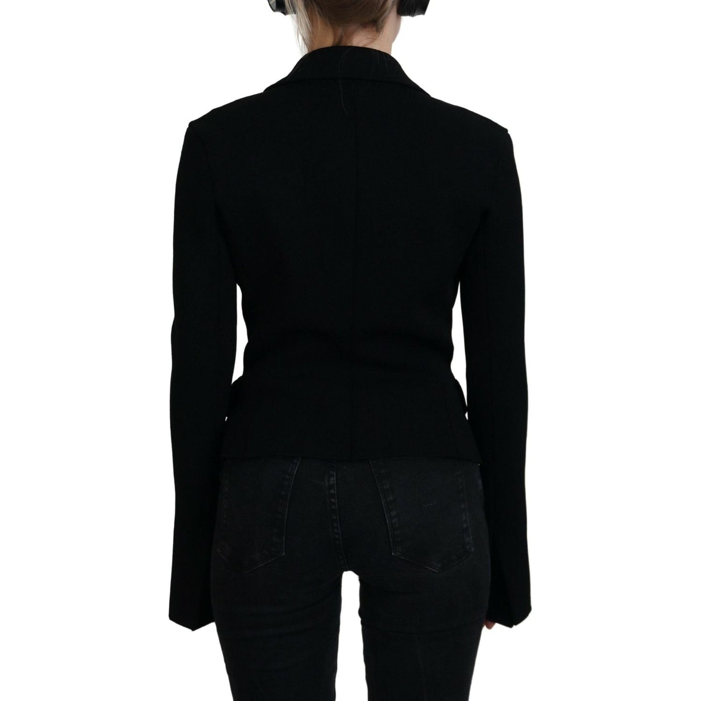 Dolce & Gabbana Black Button Cardigan Blazer Viscose Jacket