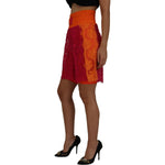 Dolce & Gabbana Pink Orange Lace Cotton High Waist Shorts