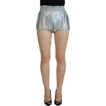 Dolce & Gabbana Silver Holographic High Waist Hot Pants Shorts