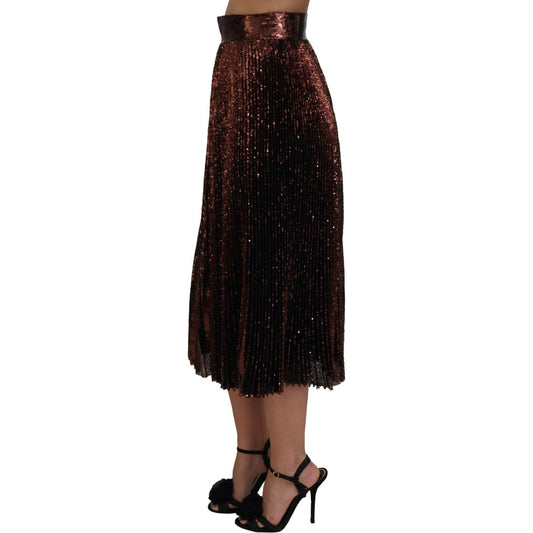 Dolce & Gabbana Elegant High Waist A-Line Midi Skirt Dolce & Gabbana Black