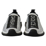 Dolce & Gabbana Silver Rhinestones Sorrento Sneakers Shoes