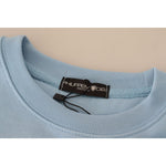 Philippe Model Light Blue Logo Printed Long Sleeves Sweater