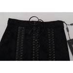 Dolce & Gabbana Black Brocade Mini Above Knee Pencil Skirt