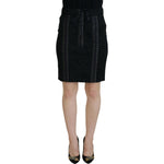 Dolce & Gabbana Black Brocade Mini Above Knee Pencil Skirt