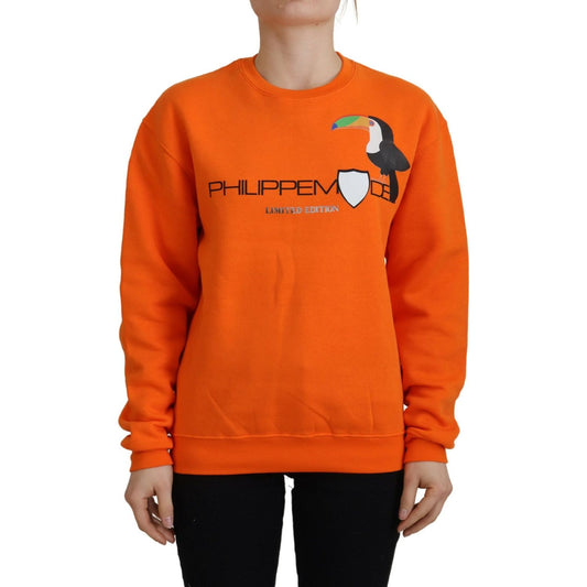 Philippe Model Chic Orange Printed Long Sleeve Pullover Sweater Philippe Model Chocolate