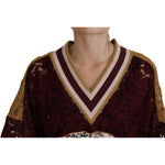 Dolce & Gabbana Multicolor Lace V-neck Pullover Sweater