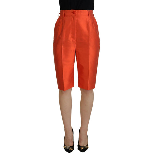 Dolce & Gabbana Elegant Silk High-Waist Cropped Pants Dolce & Gabbana Sienna