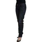 Acht Black Cotton Low Waist Slim Fit Women Casual Denim Jeans