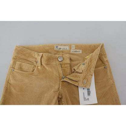 Acht Brown Cotton Corduroy Low Waist Women Casual Jeans