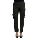 Ermanno Scervino Green Lace Up Leg Women Tapered Pants