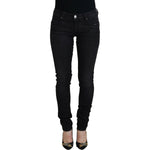 Acht Black Cotton Slim Fit Women Casual Denim Jeans