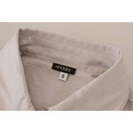 Ferre Light Gray Stripes Cotton Sleeveless Collared Top TSH83347- 40