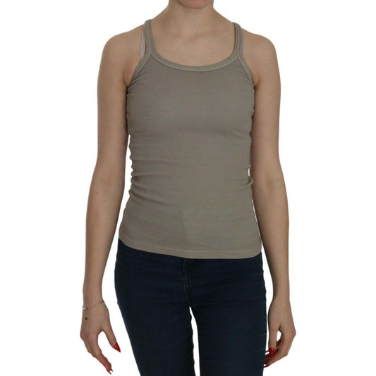 PINK MEMORIES Chic Beige Spaghetti Strap Top Blouse PINK MEMORIES Dim Gray