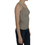 PINK MEMORIES Beige Sleeveless Spaghetti Strap Tank Blouse