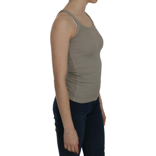 PINK MEMORIES Chic Beige Spaghetti Strap Top Blouse PINK MEMORIES Dim Gray