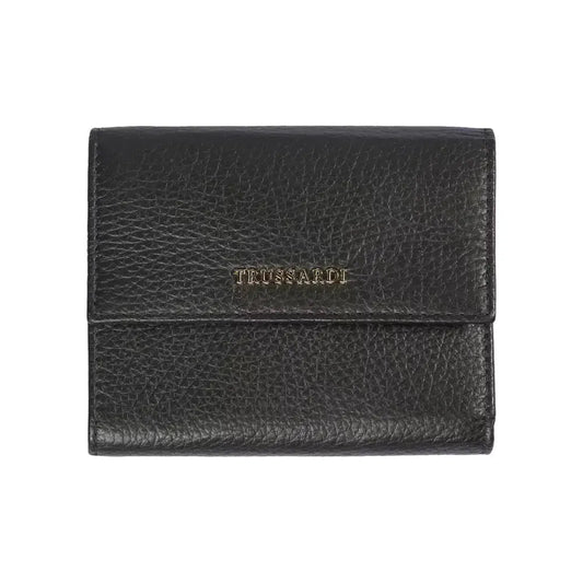 Trussardi Black Leather Women Wallet Trussardi Dark Slate Gray