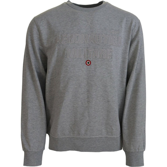 Aeronautica Militare Elegant Gray Pullover Sweater Aeronautica Militare Dim Gray