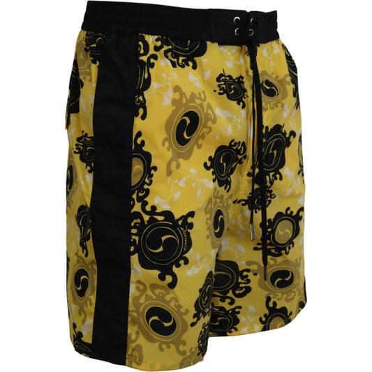 Dsquared² Yellow Block Print Swim Shorts Boxer Dsquared² Black