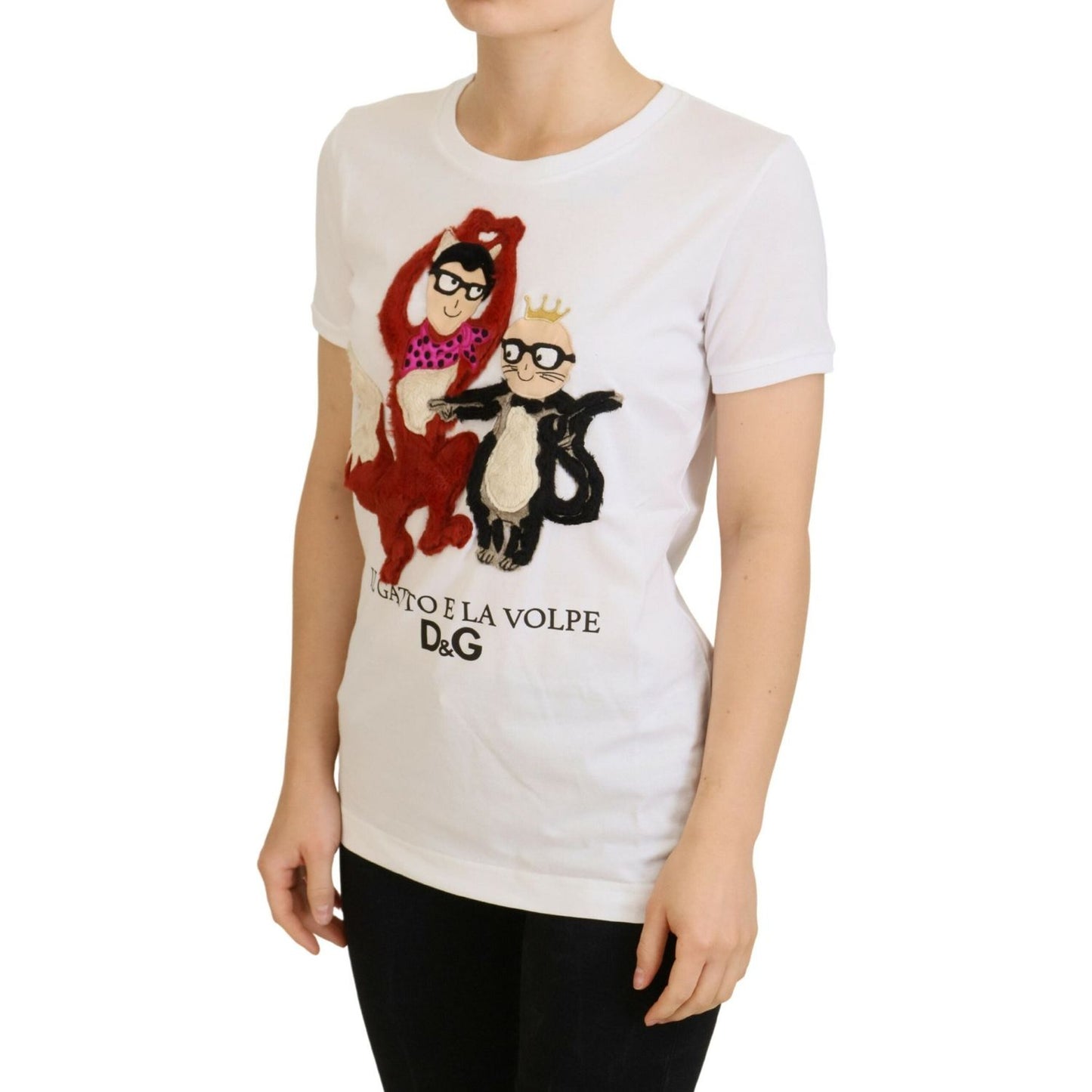 Dolce & Gabbana T-shirt Top White Textured Short Sleeve