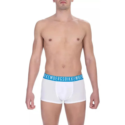 Bikkembergs White Cotton Men's Trunk Bikkembergs Rosy Brown