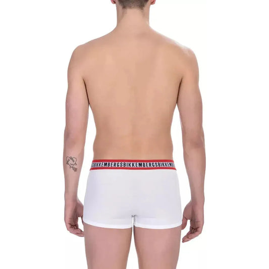 Bikkembergs White Cotton Men's Trunk Package Bikkembergs Rosy Brown