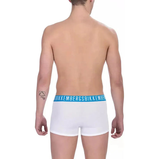 Bikkembergs White Cotton Men's Trunk Bikkembergs Rosy Brown