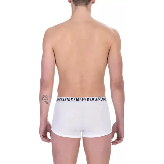 Bikkembergs White Cotton Men's Trunk Underwear Pack Bikkembergs Rosy Brown