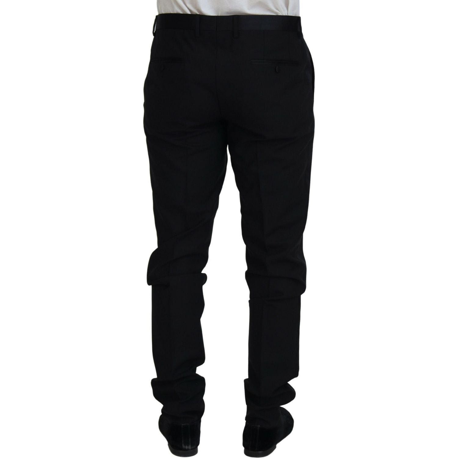 Dolce & Gabbana Black Wool Chino Dress Formal Pants